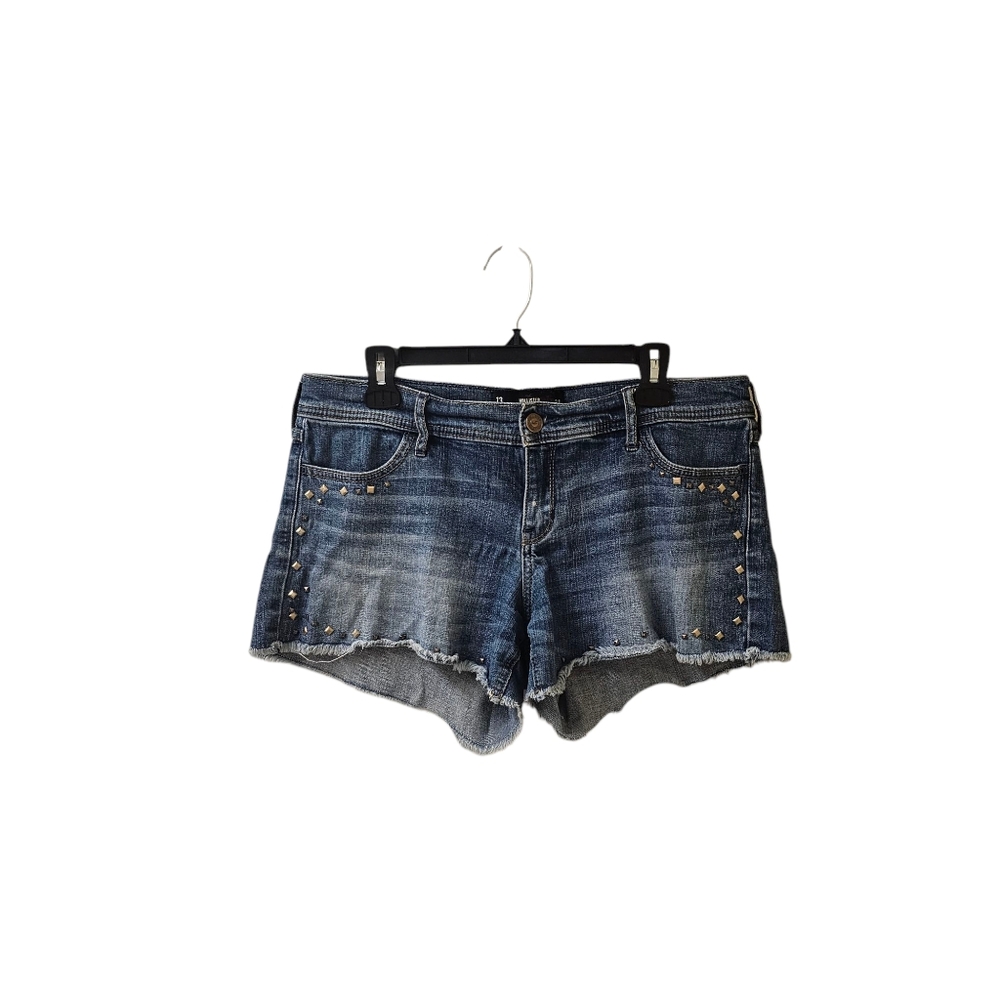 Hollister Studded Midi Jean Shorts Size 13 Mid Rise SOME PUCKERING